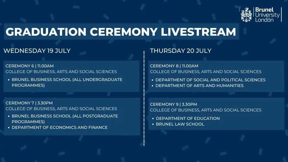 graduation ceremony livestream schedule for wednesday and thursday 