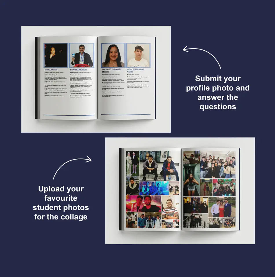 Yearbook example of how your photo and text will look