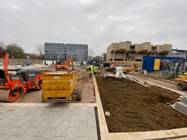 Development of the space facing towards the lecture centre