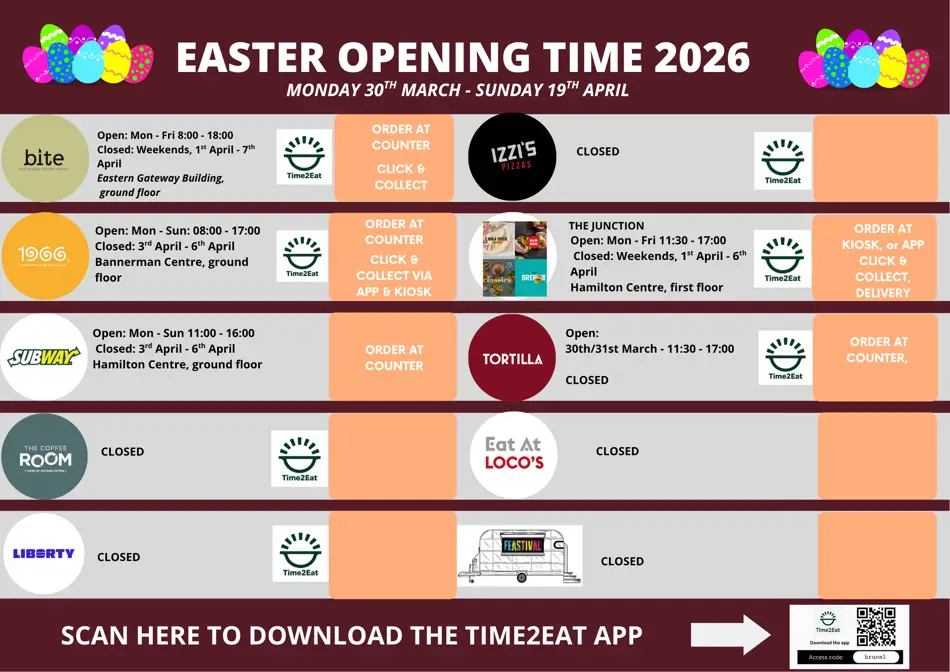 Easter opening times 2026