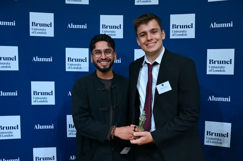 Jonny Parker with Brunel Graduate Entrepreneur Anil Puri