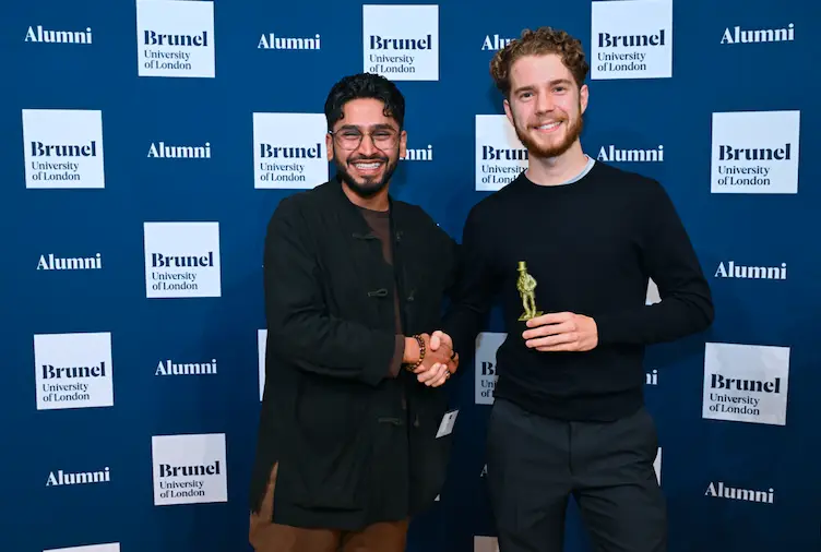 Louis DeCleyn with Brunel Graduate Entrepreneur Anil Puri