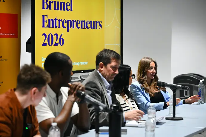 A group shot of our speakers during the panel Q&A in Michael Sterling Enthuse room on campus 