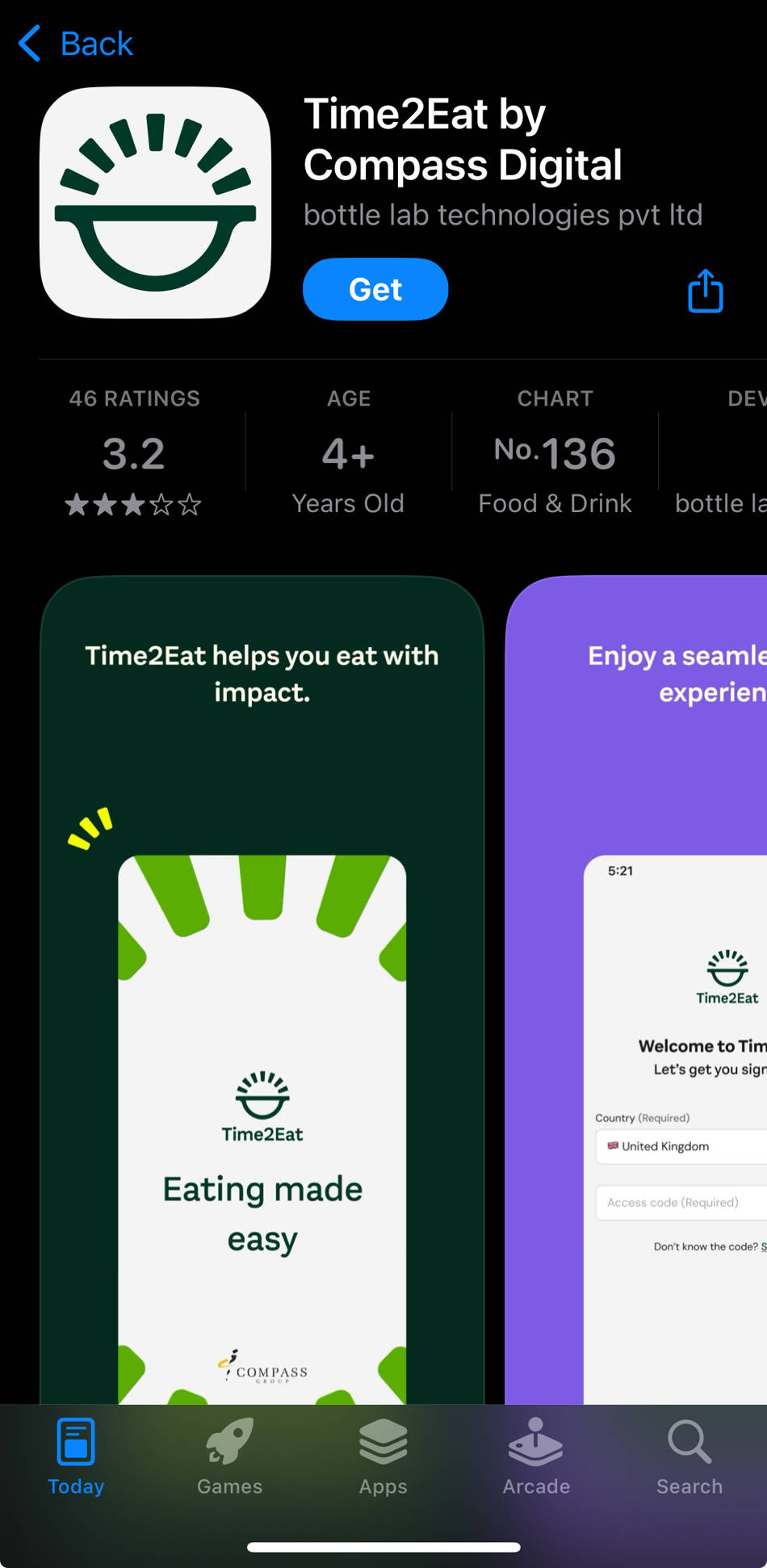 Time2Eat app example